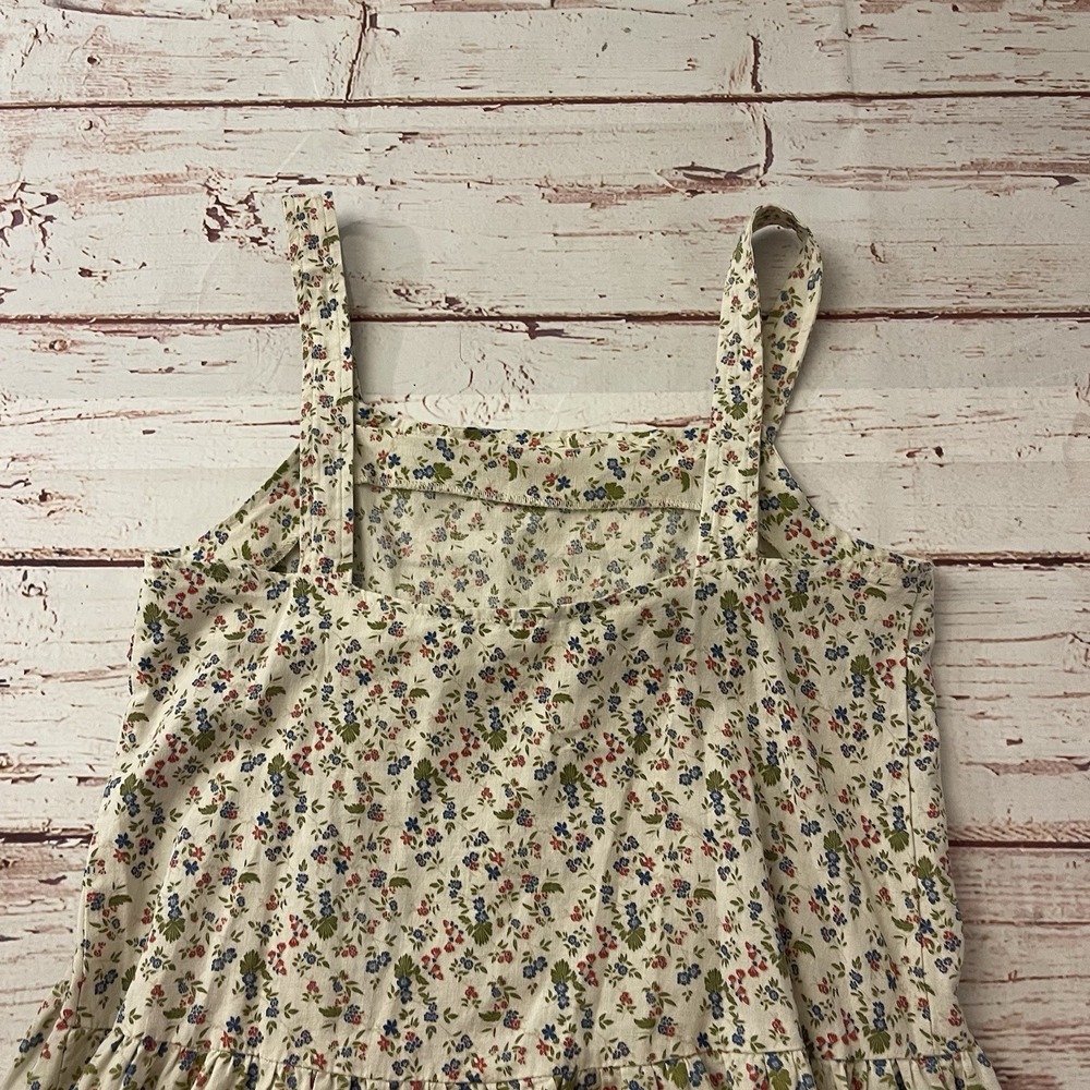 Zara Floral Midi Dress in Cream with Multi-Color Print - Picture 10 of 11